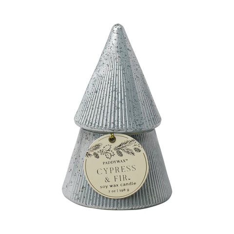 Paddywax - Christmas - Cypress & Fir - White Stacked Tree - Duftkerze - 198g