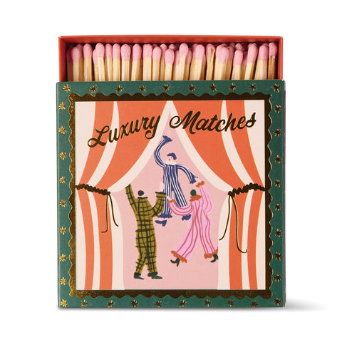 Paddywax Square Boxed Matches "Dancing Jesters" - Dekorative Zündhölzer - 125 Stück