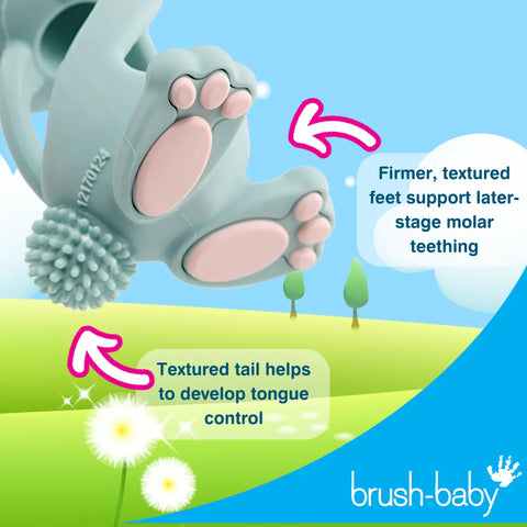 Brush-Baby – Bobbie Bunny Beißring – Cappuccino Grau – Bild 6