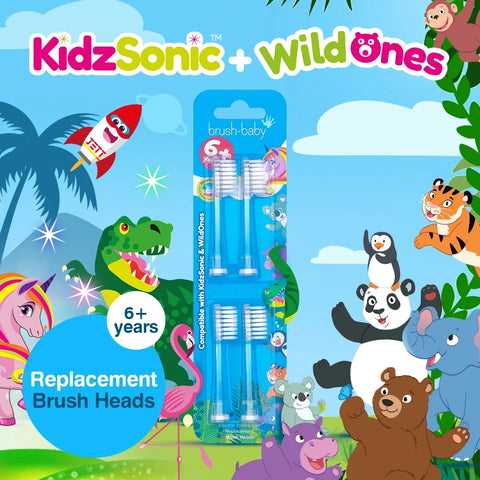 Brush-Baby – WildOnes & KidzSonic Ersatzbürstenköpfe – ab 6 Jahre – 4 Stück – Bild 2