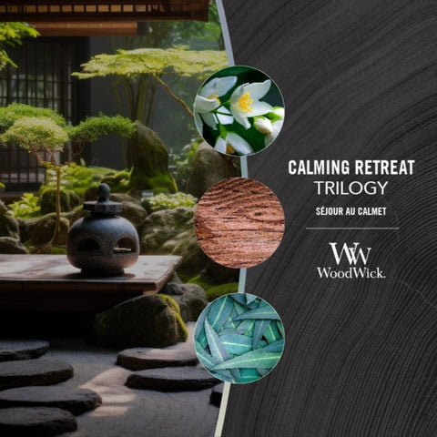 WoodWick - Calming Retreat Trilogy - Duftkerze groß - 610g